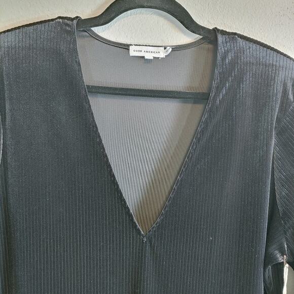 Good American Night Out Velvet V-Neck Midi Dress Plus Sz 5/2X - Picture 5 of 9